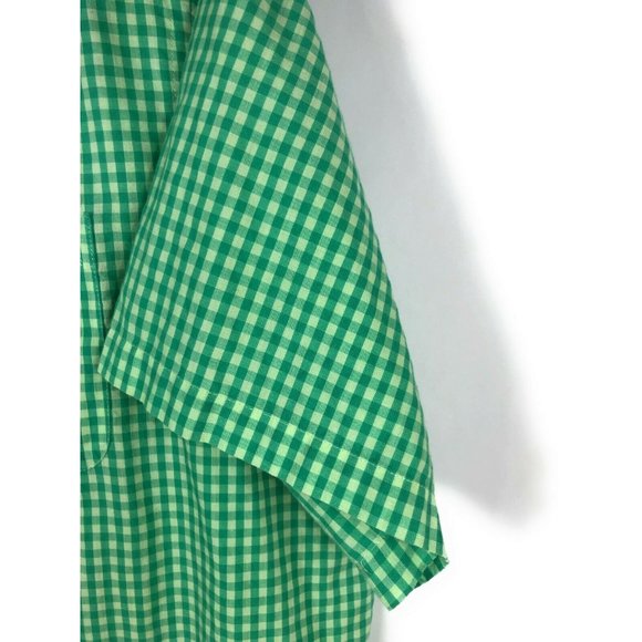 Saddlebred Men's 3X Big Tall Green Yellow Button Up Short Sleeve Poly Blend A12 - Picture 3 of 4